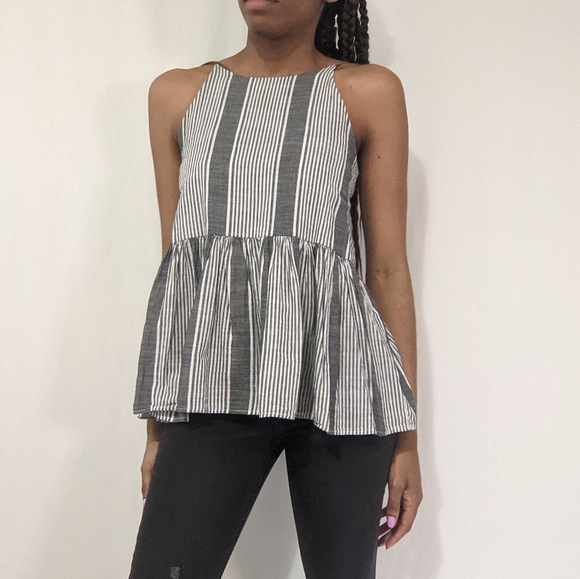 Nordstrom BP Halter Peplum Ruffle Hem Top XS - Picture 1 of 7